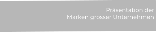Präsentation der  Marken grosser Unternehmen